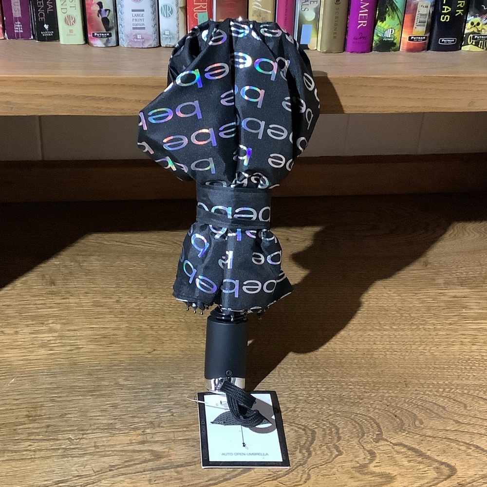 Bebe Black & Silver Logo Umbrella.